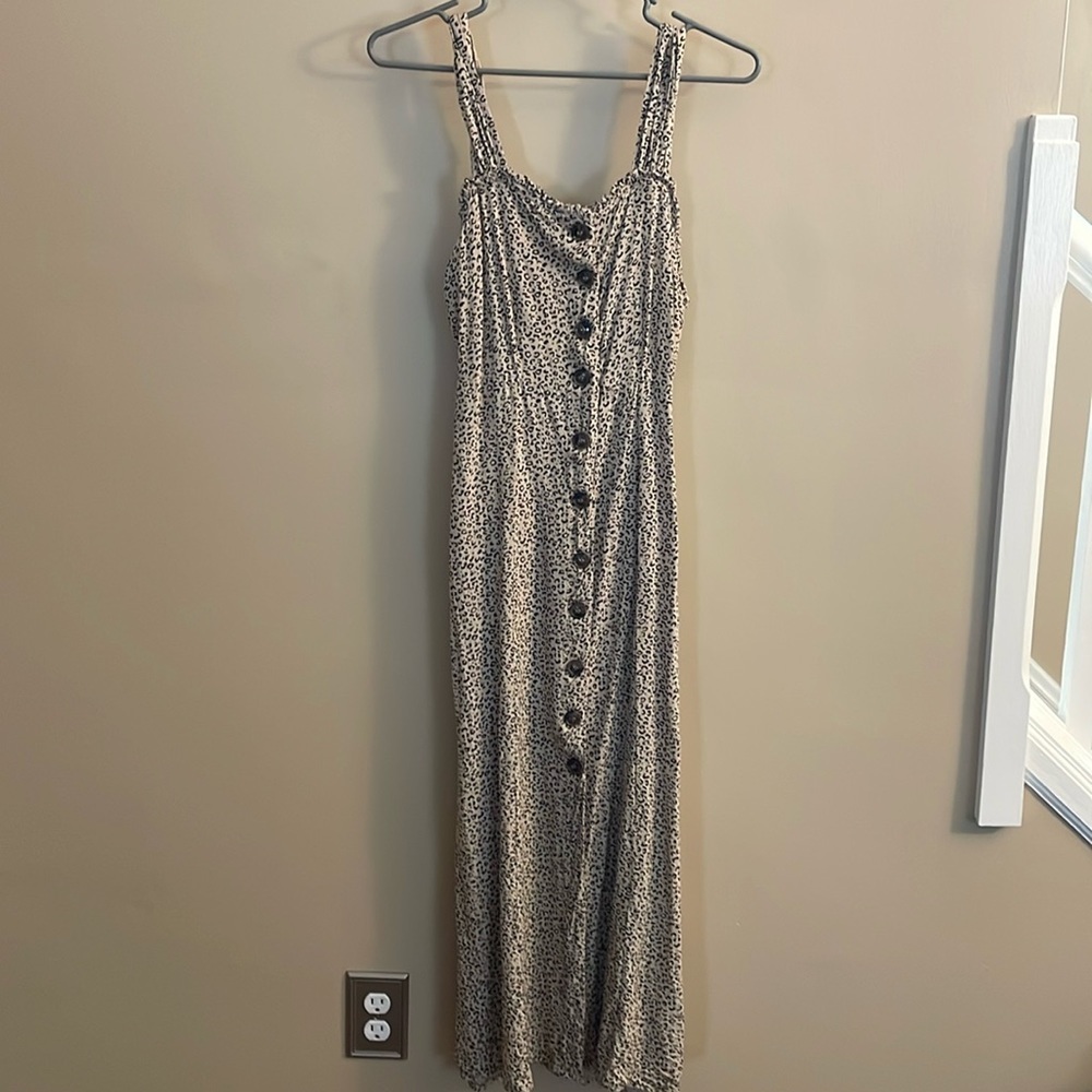 Japna Animal Print Button Up Midi Dress